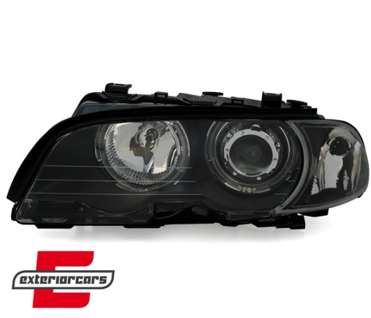Prednja svjetla LED Angel Eyes (crna) / BMW serije 3 E46 Coupe Cabrio (04.1999-03.2003) - Slika 2
