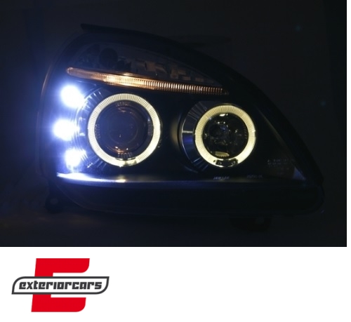 Prednja svjetla Angel Eyes (crna) / Renault Clio II (2001-2005) - Slika 3