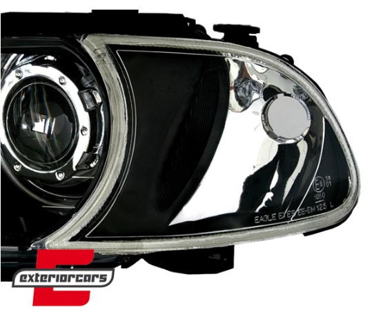 Prednja svjetla LED Angel Eyes (crna) / BMW serije 3 E46 Coupe Cabrio (04.1999-03.2003) - Slika 5