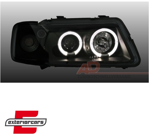 Prednja svjetla Angel Eyes (crna) / Audi A3 (1996-2000) - Slika 2
