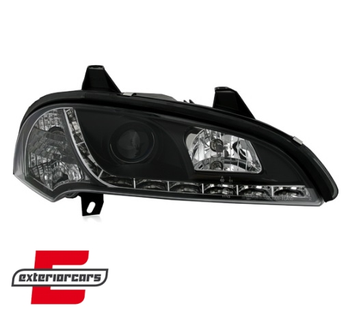 Prednja svjetla LED DRL (crna) / Opel Tigra (1994-2000) - Slika 2