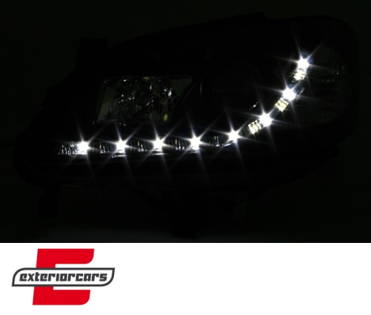 Prednja svjetla LED DayLight (crna) / Opel Zafira A (1999-2005) - Slika 3