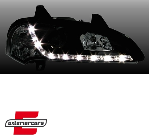 Prednja svjetla LED DRL (crna) / Opel Tigra (1994-2000) - Slika 3