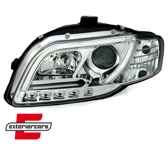 Prednja svjetla LED TubeLights (chrome) / Audi A4 B7 (2004-2008) - Slika 3