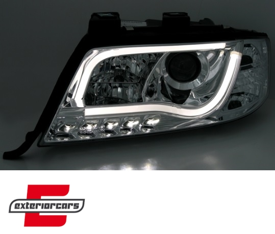 Prednja svjetla LED TubeLights (chrome) / Audi A6 4B C5 (06.2001-05.2004) - Slika 4