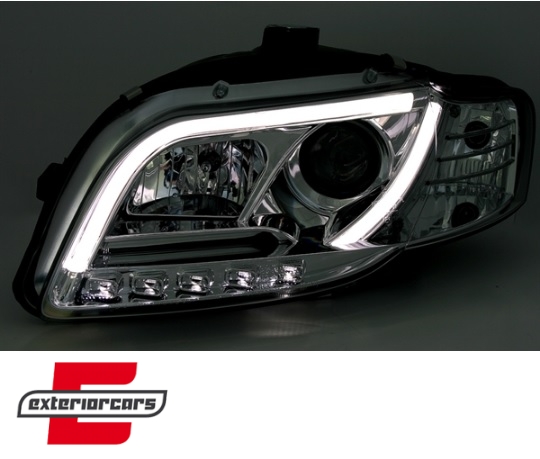 Prednja svjetla LED TubeLights (chrome) / Audi A4 B7 (2004-2008) - Slika 4