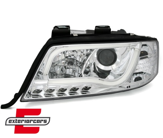 Prednja svjetla LED TubeLights (chrome) / Audi A6 4B C5 (06.2001-05.2004) - Slika 3