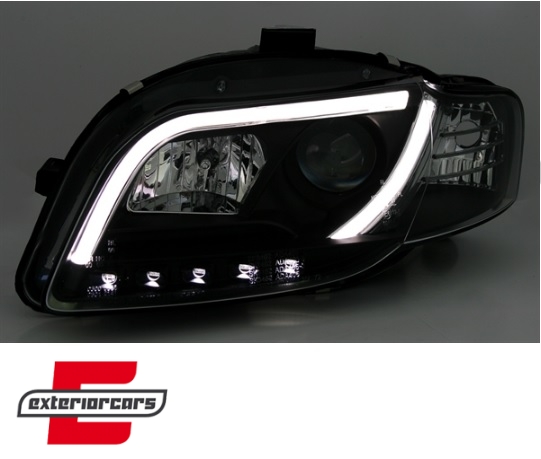 Prednja svjetla LED TubeLights (crna) / Audi A4 B7 (2004-2008) - Slika 4