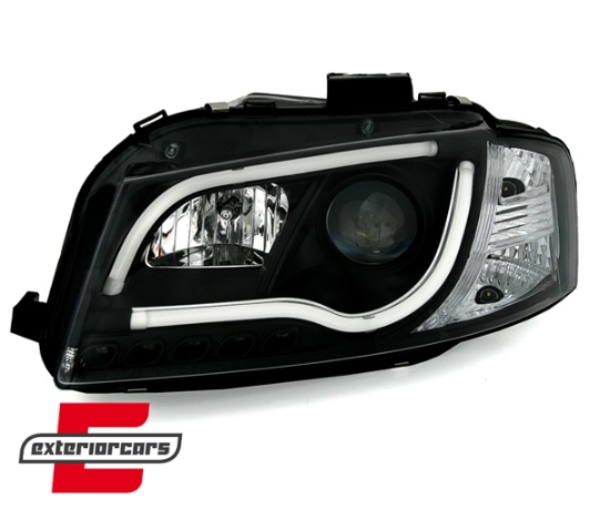 Prednja svjetla LED TubeLights (crna) / Audi A3 8P 8PA (2003-2008) - Slika 3