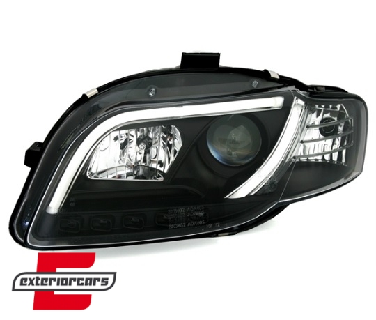 Prednja svjetla LED TubeLights (crna) / Audi A4 B7 (2004-2008) - Slika 3