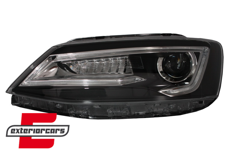 Prednja svjetla LED DRL SEQ žmigavci Bi-Xenon look (crna) / VW Jetta Mk6 VI (2011-2018) - Slika 4