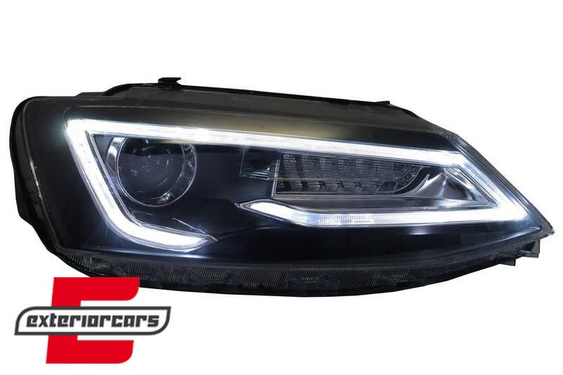 Prednja svjetla LED DRL SEQ žmigavci Bi-Xenon look (crna) / VW Jetta Mk6 VI (2011-2018) - Slika 8