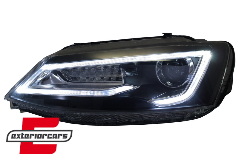 Prednja svjetla LED DRL SEQ žmigavci Bi-Xenon look (crna) / VW Jetta Mk6 VI (2011-2018) - Slika 9