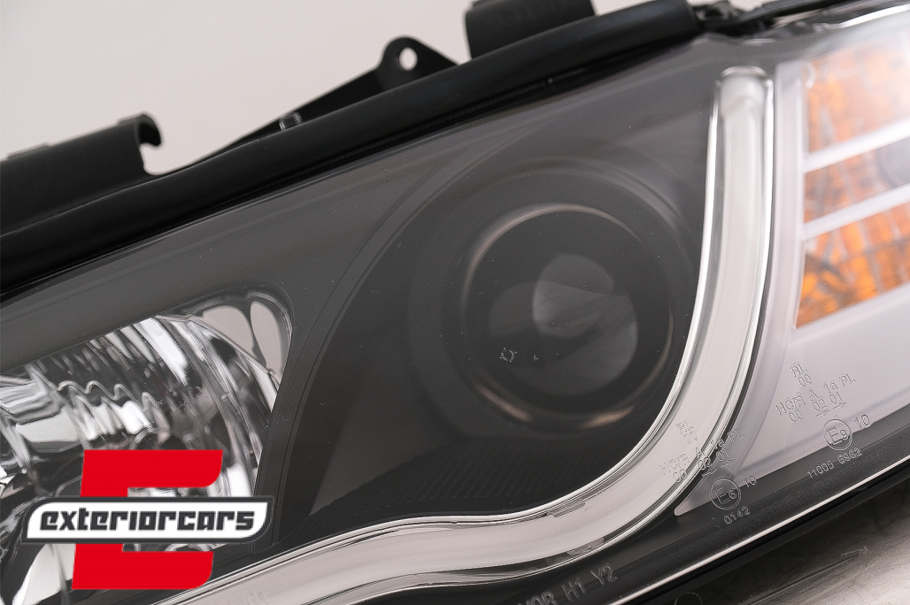 Prednja svjetla LED TubeLights dizajn (crna) / Audi A4 B6 (2000-2004) - Slika 3