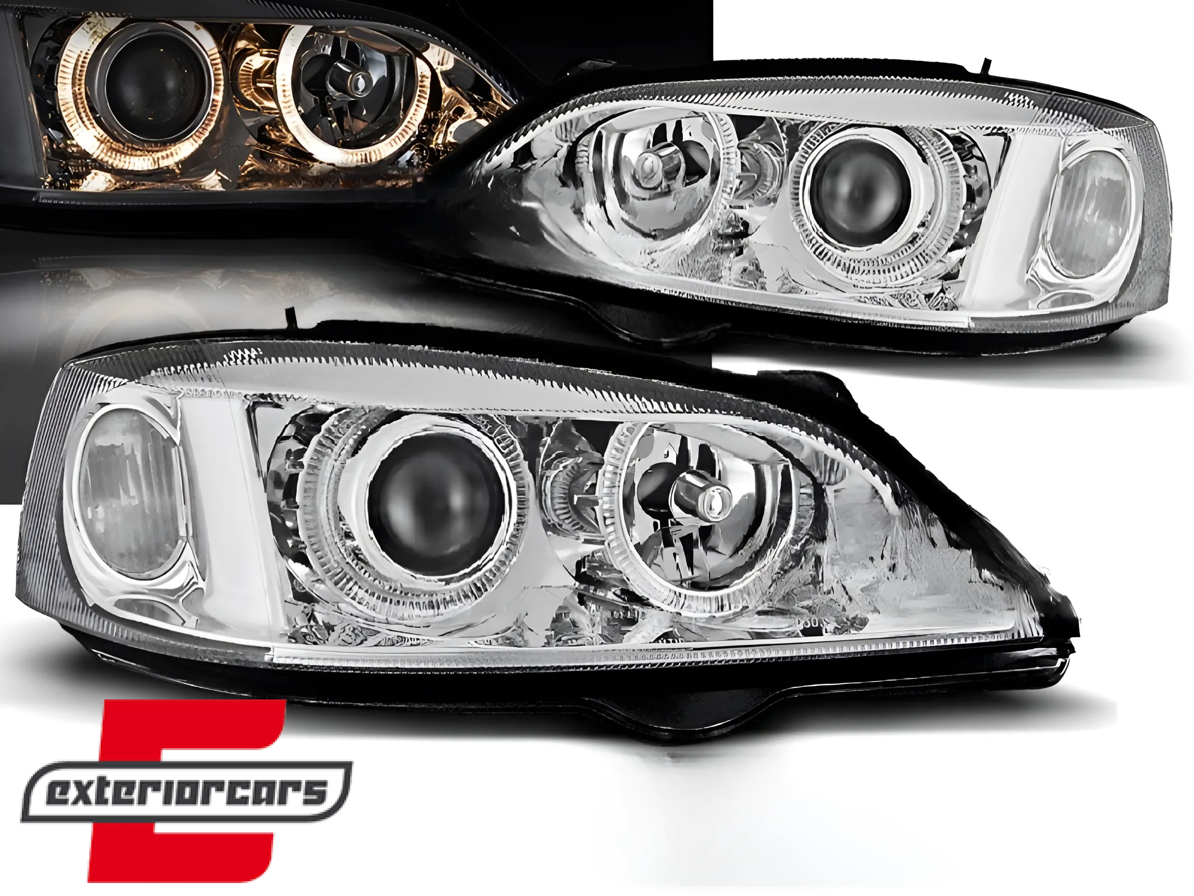 Prednja svjetla Angel Eyes (chrome) / Opel Astra G (1997-2004)