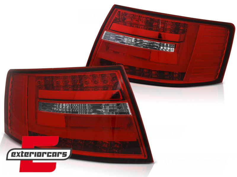 LED stražnja svjetla LedBar dizajn (crvena/kristal) / Audi A6 C6 4F limuzina (2004-07.2008) - Slika 2