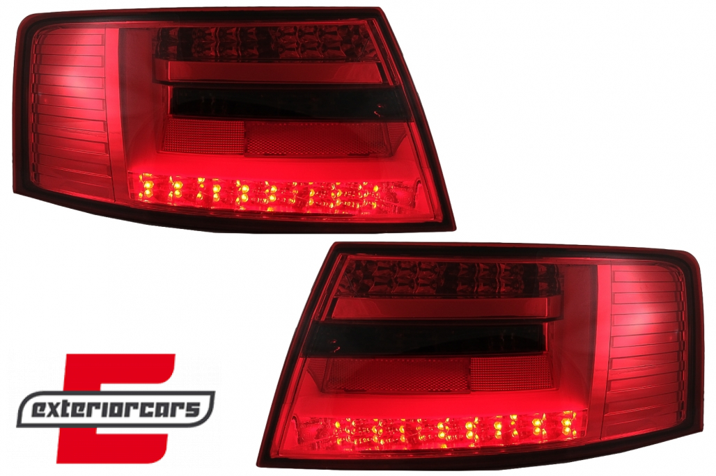 LED stražnja svjetla LedBar dizajn (crvena/smoke) / Audi A6 C6 4F limuzina (2004-07.2008) - Slika 2