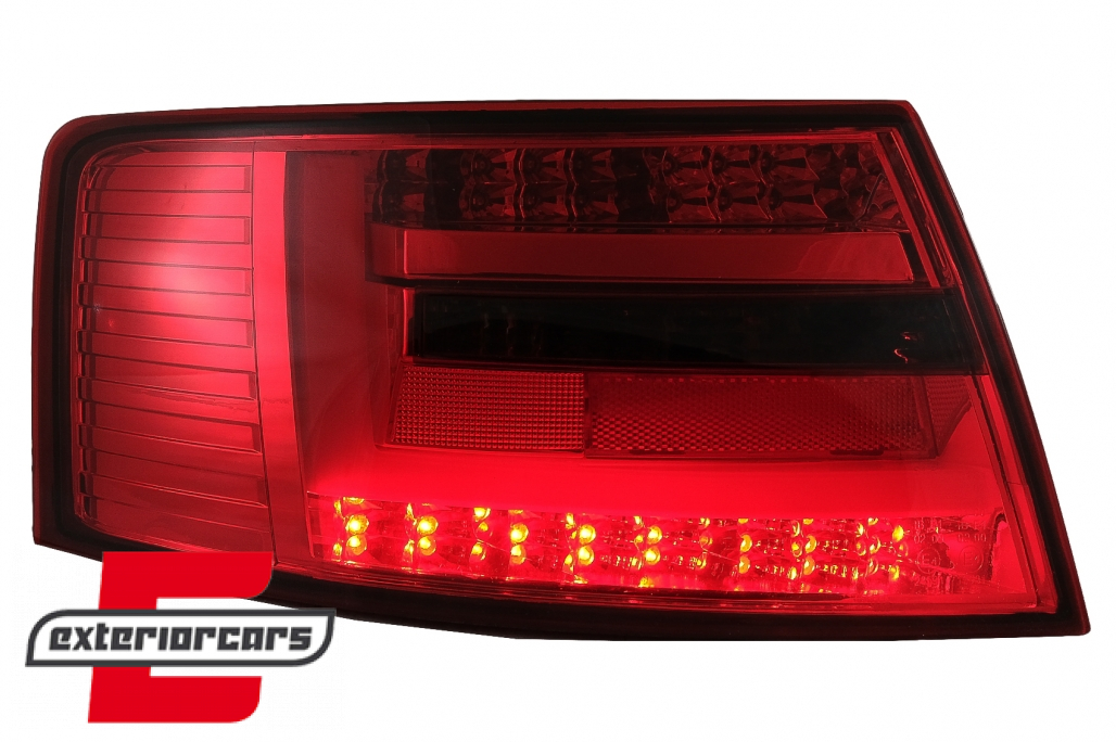 LED stražnja svjetla LedBar dizajn (crvena/smoke) / Audi A6 C6 4F limuzina (2004-07.2008) - Slika 3