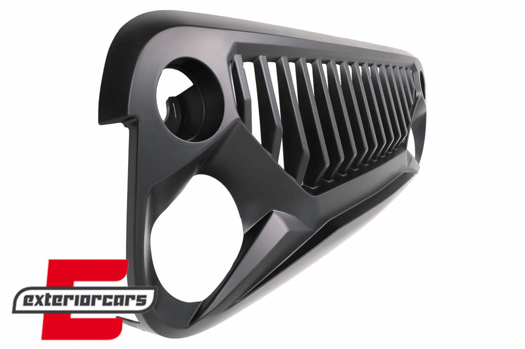 Prednja maska Angry Birds dizajn (mat crna) / JEEP Wrangler Rubicon JK (2007-2017) - Slika 2