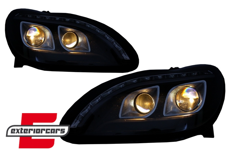 Prednja svjetla LED DRL W222 look (crna) / / Mercedes S klasa W220 (1998-2005) - Slika 10