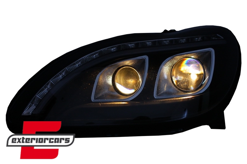 Prednja svjetla LED DRL W222 look (crna) / / Mercedes S klasa W220 (1998-2005) - Slika 11