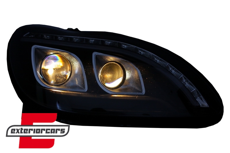 Prednja svjetla LED DRL W222 look (crna) / / Mercedes S klasa W220 (1998-2005) - Slika 12