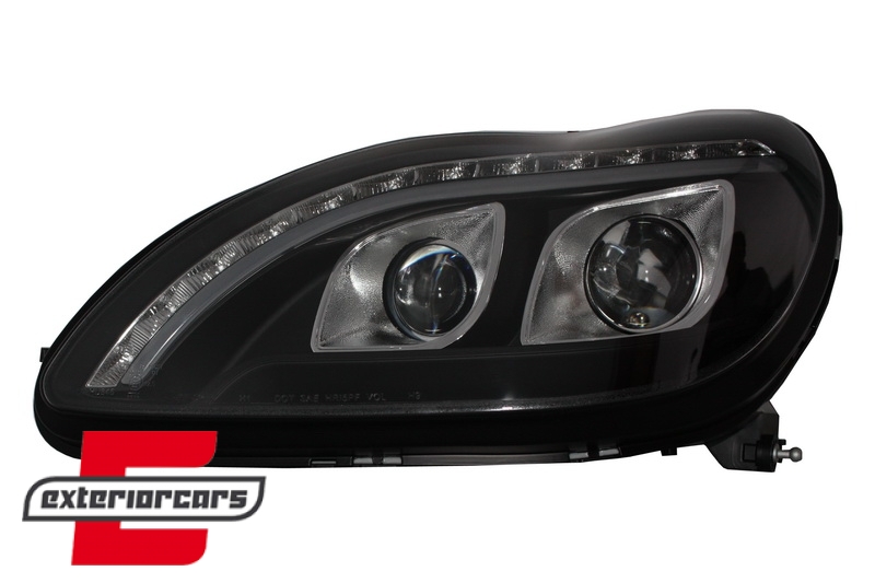 Prednja svjetla LED DRL W222 look (crna) / / Mercedes S klasa W220 (1998-2005) - Slika 3
