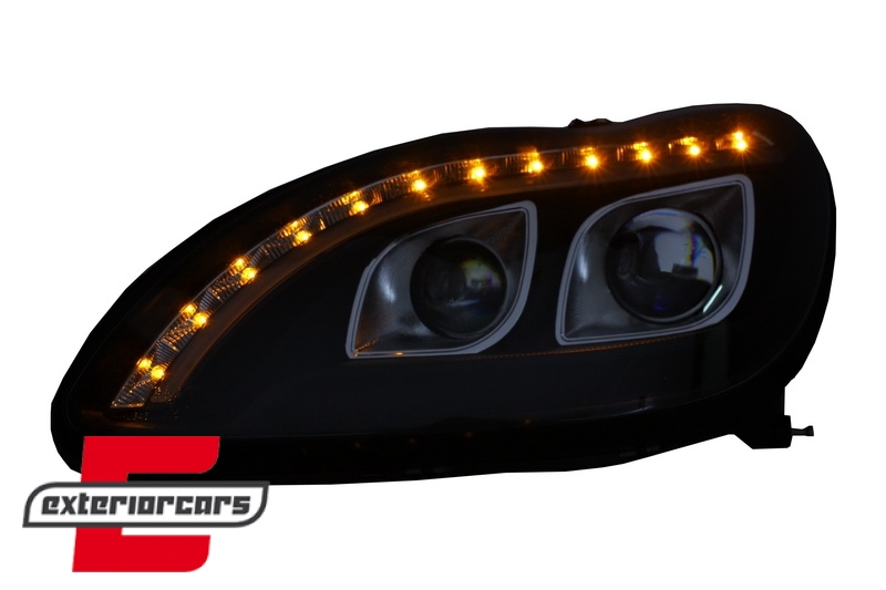 Prednja svjetla LED DRL W222 look (crna) / / Mercedes S klasa W220 (1998-2005) - Slika 9