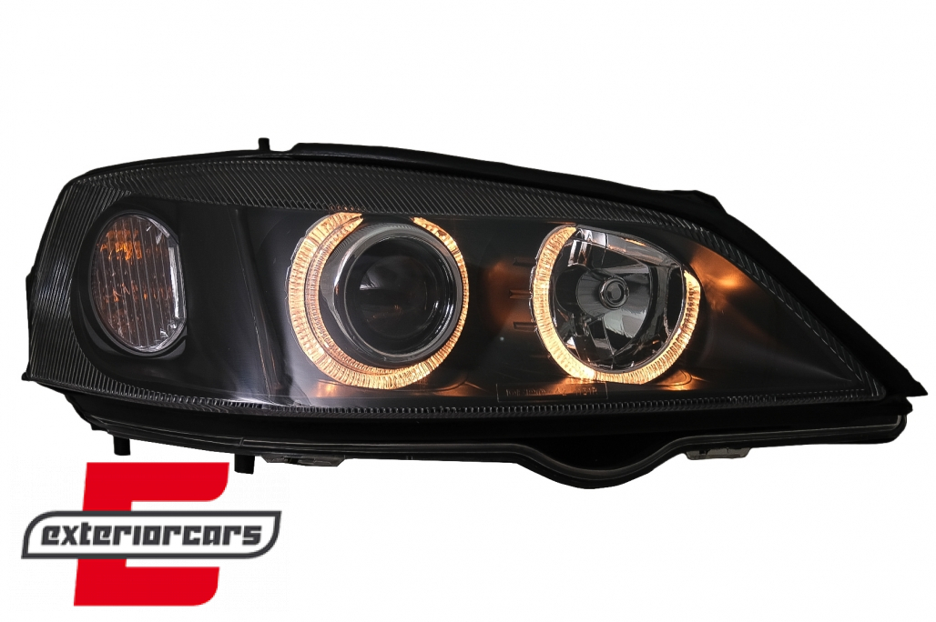 Prednja svjetla Angel Eyes (crna) / Opel Astra G (1997-2004) - Slika 3