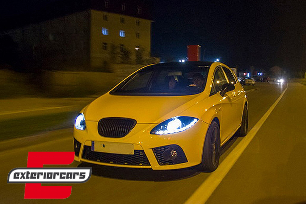 Prednja svjetla LED DRL (crna) / SEAT ALTEA LEON TOLEDO (04-09) - Slika 13