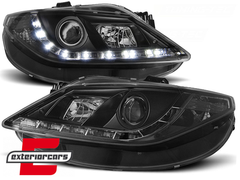 Prednja svjetla LED DayLight (crna) / Seat Ibiza 6J (2008-2012)
