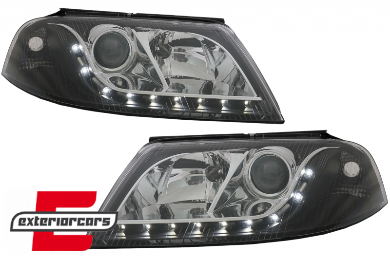 Prednja svjetla LED DayLight (crna) / Volkswagen Passat B5 3BG (09.2000-03.2005) - Slika 6