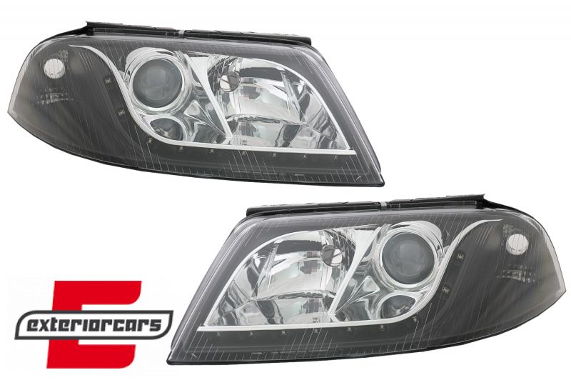 Prednja svjetla LED DayLight (crna) / Volkswagen Passat B5 3BG (09.2000-03.2005) - Slika 2