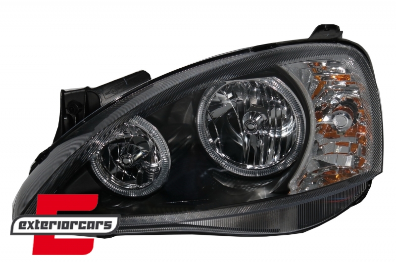 Prednja svjetla Angel Eyes (crna) / Opel Corsa C (2000-2006) - Slika 3