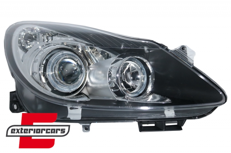 Prednja svjetla Angel Eyes (crna) / Opel Corsa D (04.2006-2011) - Slika 2