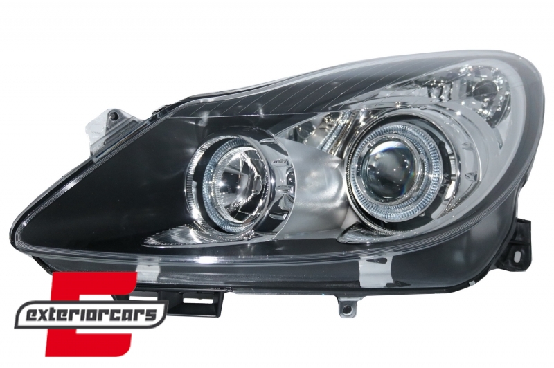 Prednja svjetla Angel Eyes (crna) / Opel Corsa D (04.2006-2011) - Slika 3