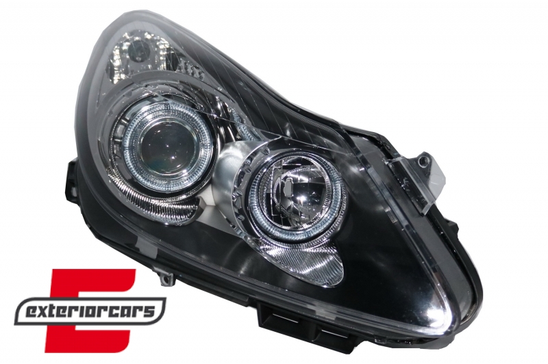 Prednja svjetla Angel Eyes (crna) / Opel Corsa D (04.2006-2011) - Slika 4