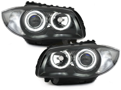 Prednja svjetla Angel Eyes (crna) / BMW serije 1 E81 E82 E87 E88 (2004-2011) - Slika 11