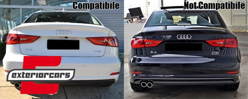 Difuzor zraka & nastavci auspuha RS3 dizajn / AUDI A3 8V Limuzina Cabrio (2012-2015) - Slika 7