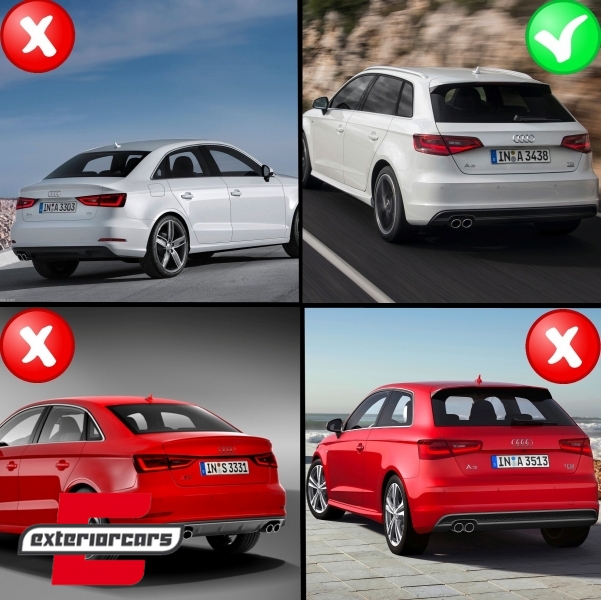 Difuzor zraka & nastavci auspuha RS3 dizajn / Audi A3 8V Hatchback Sportback (2012-2015) - Slika 7