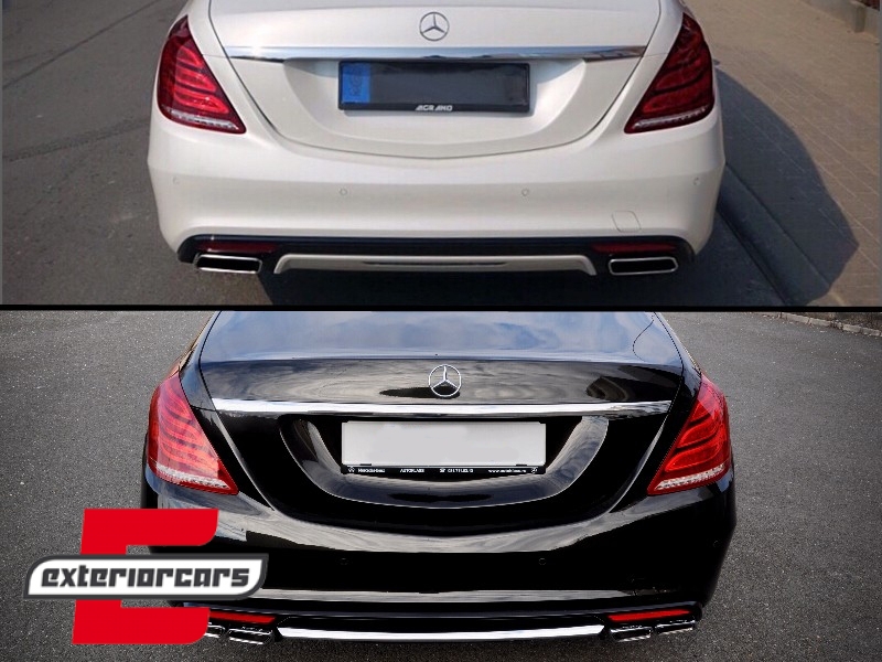 Difuzor zraka & nastavci auspuha S63 AMG dizajn / Mercedes S-klasa W222 Sport Line paket (2013-06.2017) - Slika 13