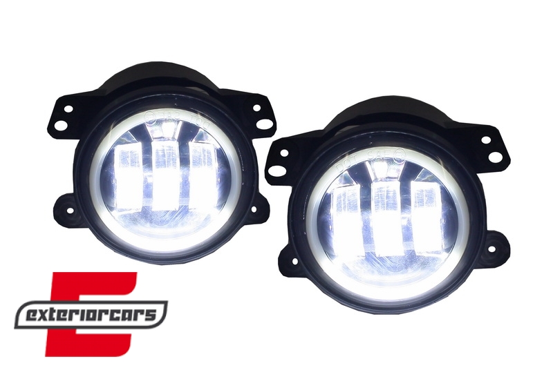 Full LED svjetla za maglu (maglenke) Angel Eyes (4 inch) / JEEP Wrangler JK TJ LJ (2007-2017) - Slika 3