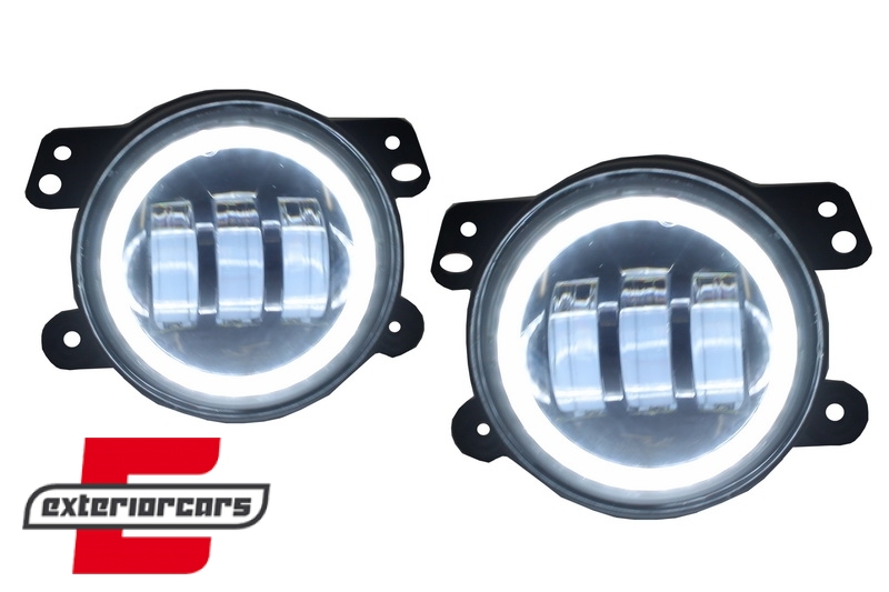 Full LED svjetla za maglu (maglenke) Angel Eyes (4 inch) / JEEP Wrangler JK TJ LJ (2007-2017) - Slika 5