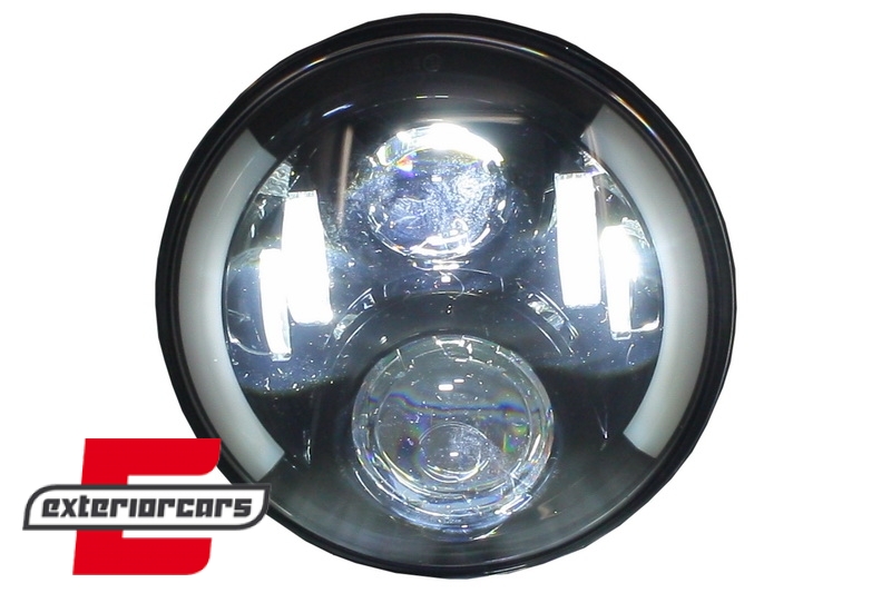 CREE LED prednji farovi (crna) (7 Inch) / Jeep Wrangler JK (2007-2017) Mercedes G-klasa W463 (1989-2017) Land Rover Defender - Slika 4