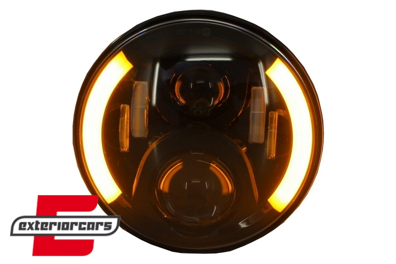 CREE LED prednji farovi (crna) (7 Inch) / Jeep Wrangler JK (2007-2017) Mercedes G-klasa W463 (1989-2017) Land Rover Defender - Slika 6