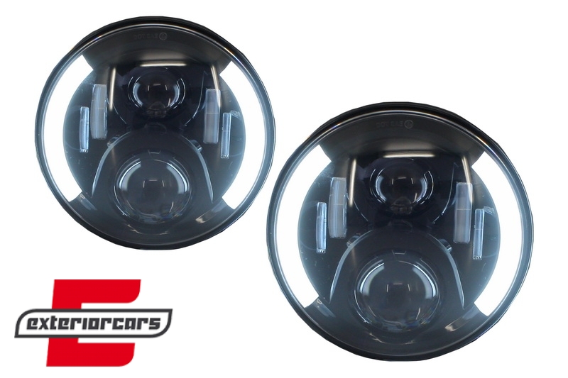 CREE LED prednji farovi (crna) (7 Inch) / Jeep Wrangler JK (2007-2017) Mercedes G-klasa W463 (1989-2017) Land Rover Defender - Slika 7