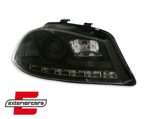 Prednja svjetla LED DayLight (crna) / Seat Ibiza 6L (2002-2008) - Slika 2