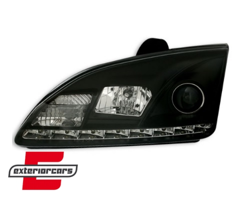 Prednja svjetla LED DayLight (crna) / Ford Focus II (2004-01.2008) - Slika 3
