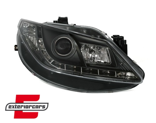 Prednja svjetla LED DayLight (crna) / Seat Ibiza 6J (2008-2012) - Slika 2