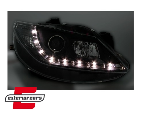 Prednja svjetla LED DayLight (crna) / Seat Ibiza 6J (2008-2012) - Slika 3